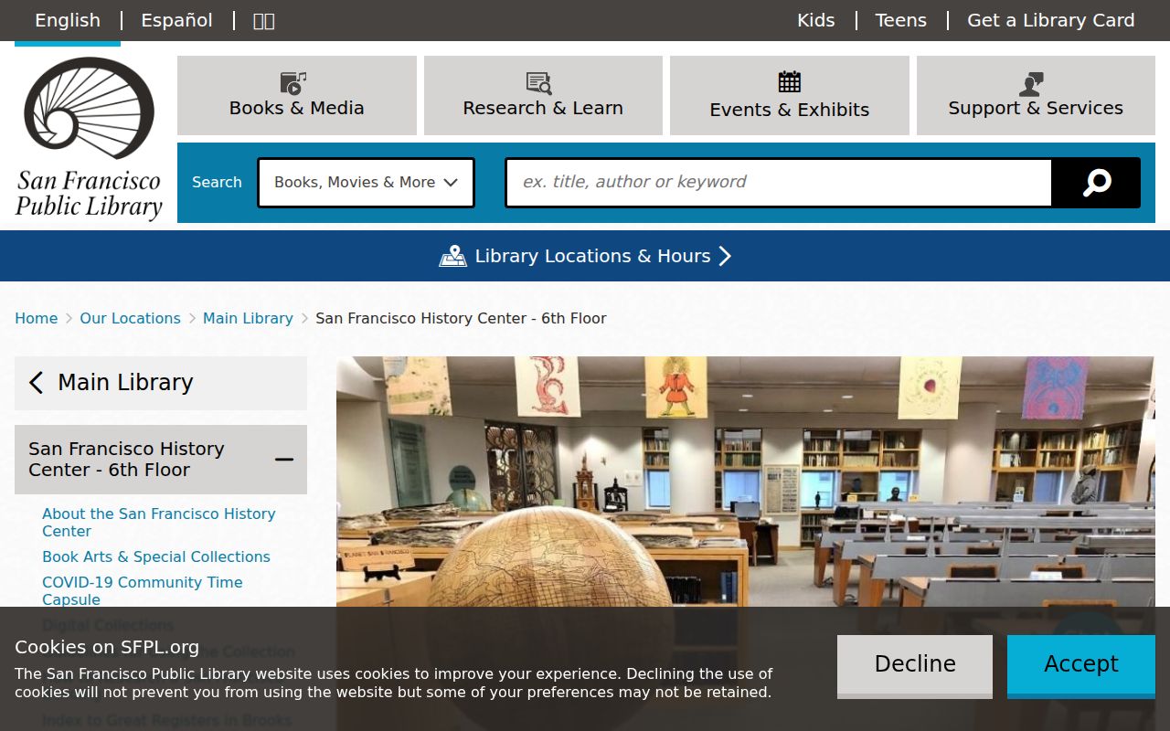 San Francisco directory lookup History Center archive resources